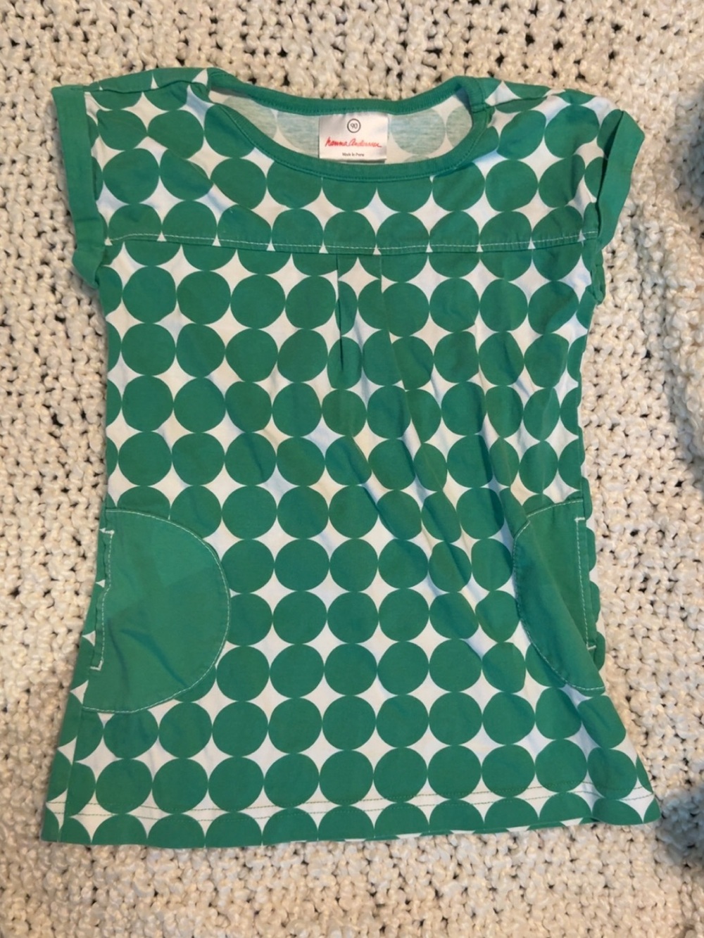Hanna Andersson Green Dot Pocket Tee Dress